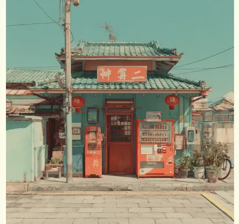 2020年代科幻漫画封面，以冷色调表现未来都市